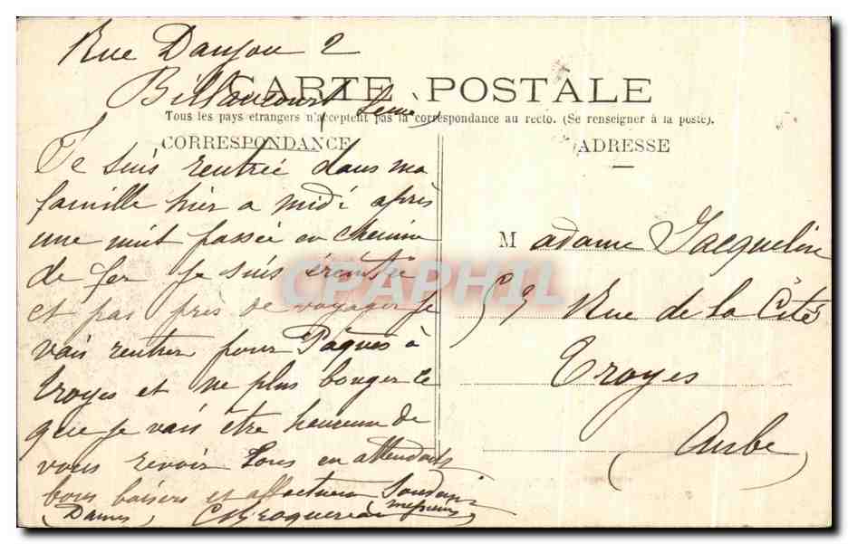 CPA Montrouge Bords de Seine Bateau — Rückseite