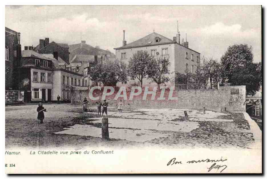 CPA Namur La Citadelle Vue Prise du Confluent Enfants