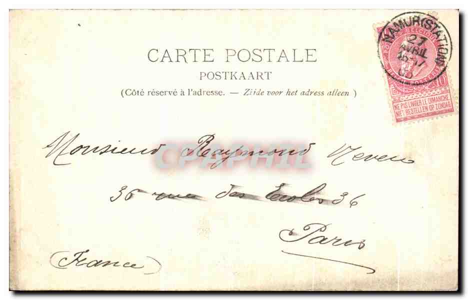 CPA Namur Entree de La Ville — Rückseite