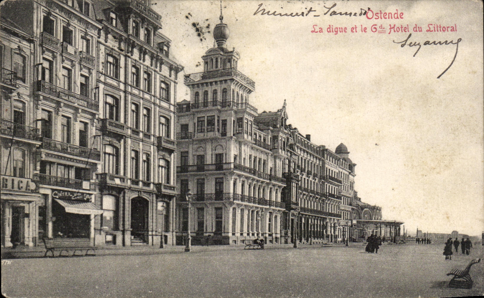 CPA Ostende La Digue et le Grand hotel du Littral