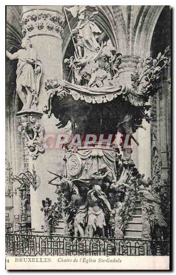 CPA Bruxelles Chaire de l Eglise Ste Gudule