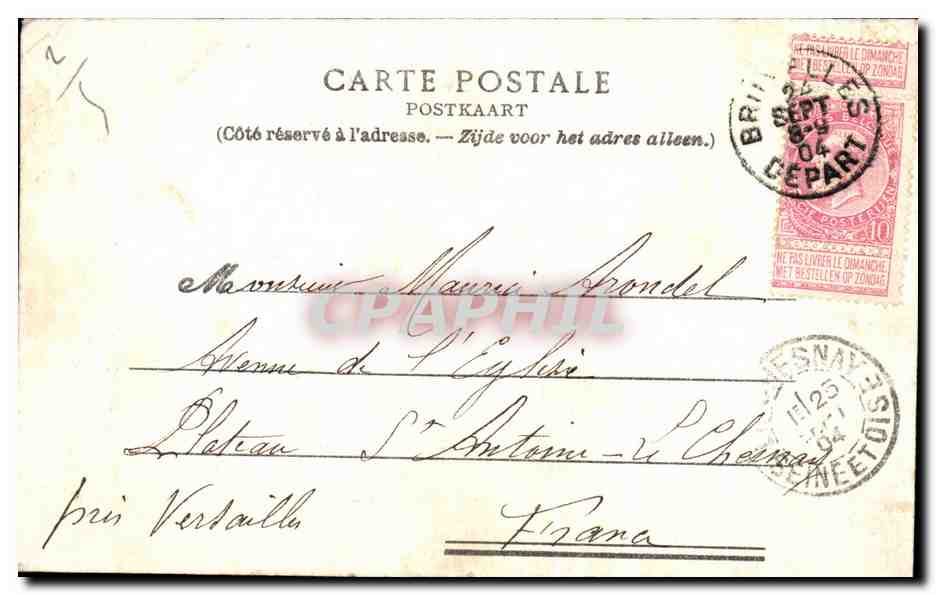 CPA Bruxelles l Hotel de Ville — Verso