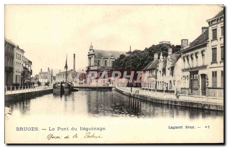 CPA Bruxelles Bruges Le Pont du Beguinage