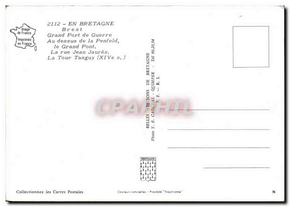 Brest — Grand Port de Guerre, le Grand Pont, la Tour Tanguy — Éditions de Bretagne — Verso