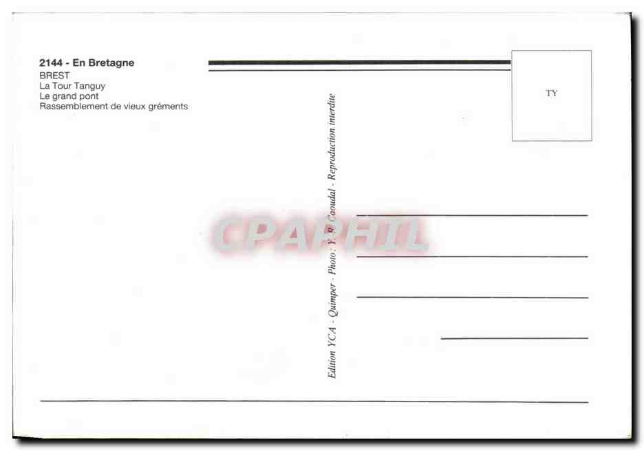 Brest 92 — Toutes voiles dehors — Édition YCA, n°2144 — Verso