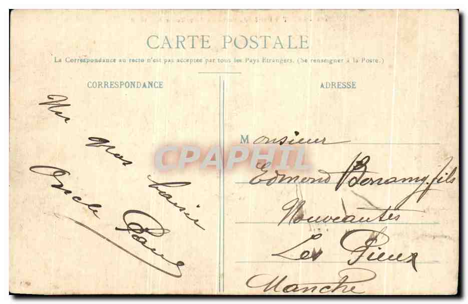CPA Brest Entree Du port La Porte Tourville Bateau — Rückseite