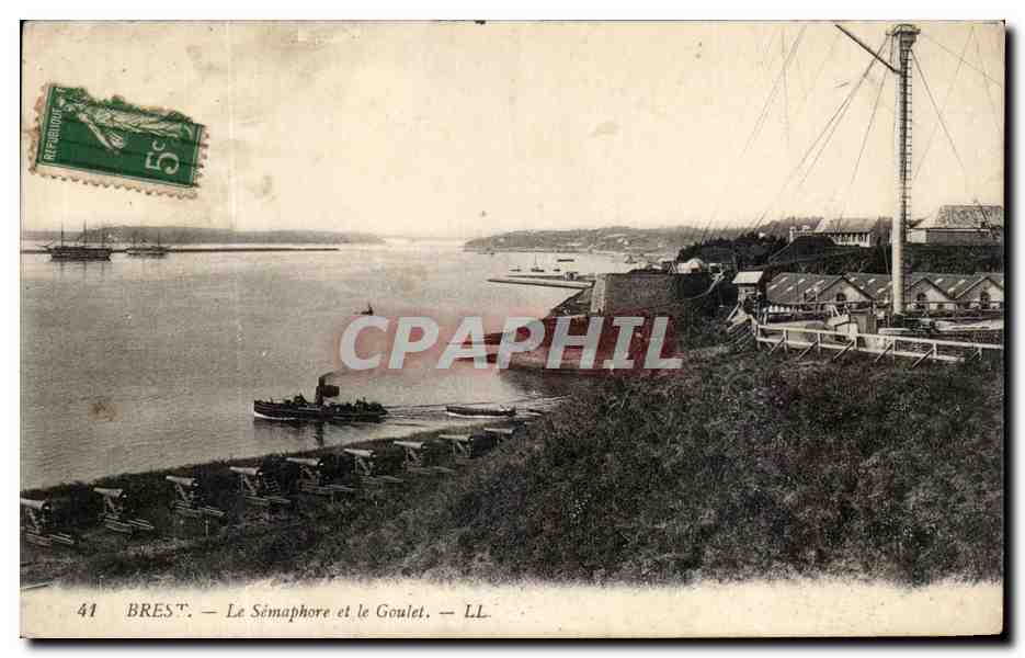 CPA Brest Le Semaphore Et Le Goulet 