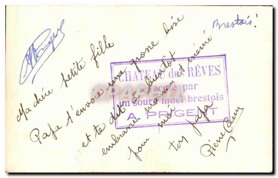 CPSM Chateau des reves Sourd muet Prigent — Rückseite