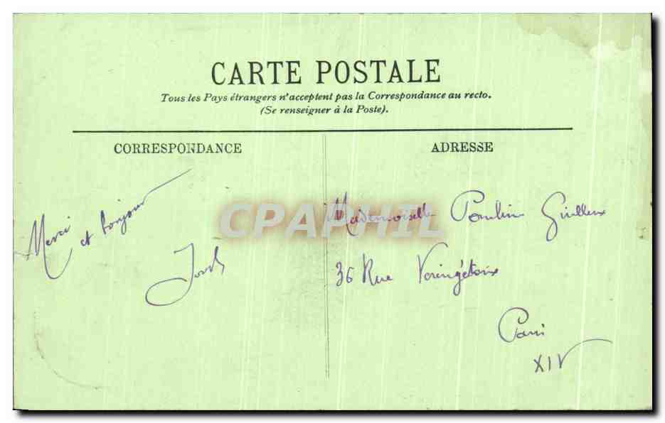 CPA Brest Port de Guerre et La Ville Bateau — Rückseite