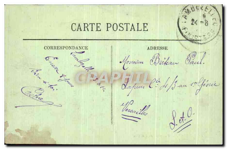 CPA Brest Vue Prise du Chateau Bateau — Rückseite