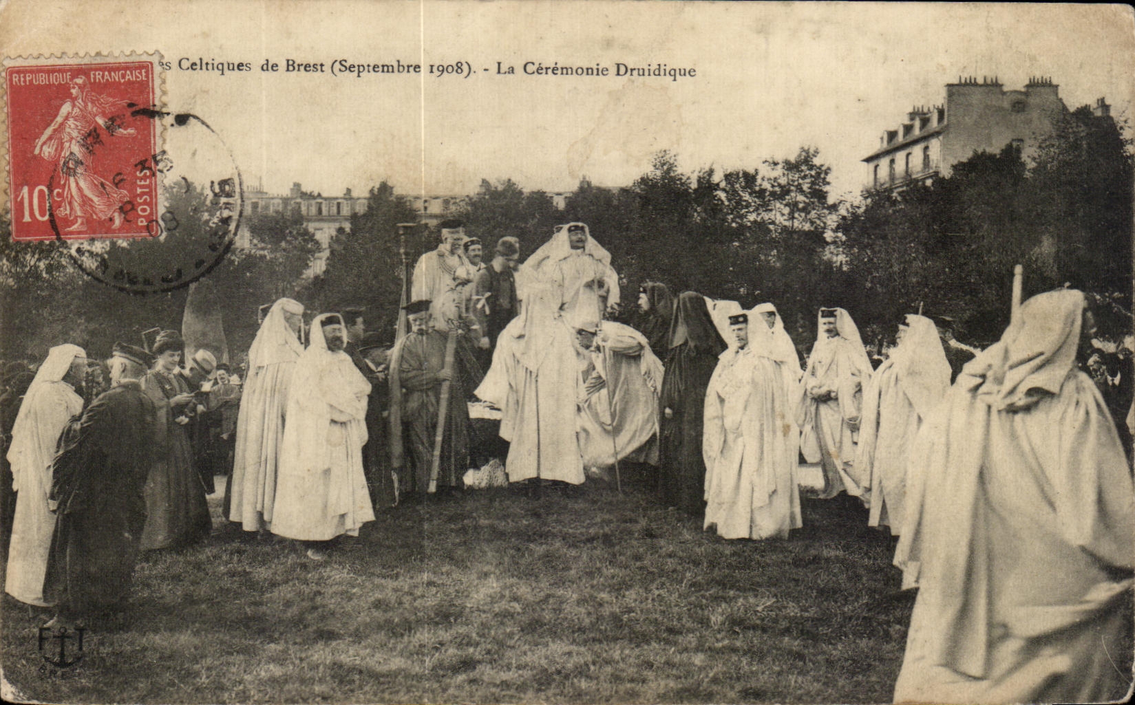 Los Celtas de Brest (Septiembre 1908) — La Ceremonia Druidica — Editor no identificado