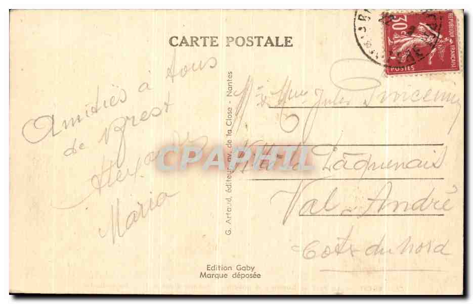 CPA Brest Le Port De Guerre A Gauche Jeanne D Arc Emile Bertin Bateaux — Rückseite