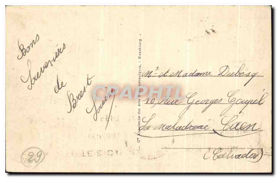 CPA Brest La Rade Et L Entree de La Penfeld Bateaux — Rückseite