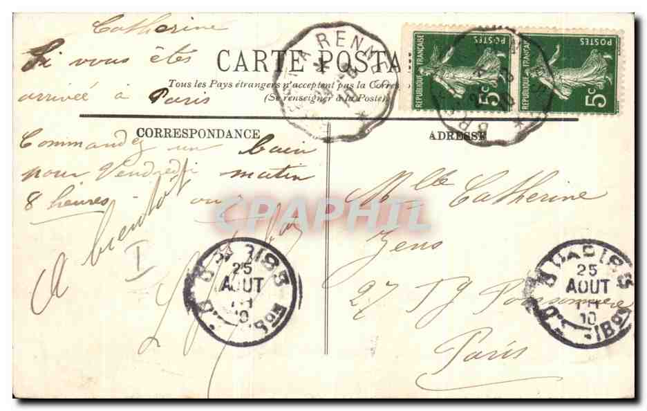CPA Brest Port de Guerre Et La Ville Bateaux — Rückseite