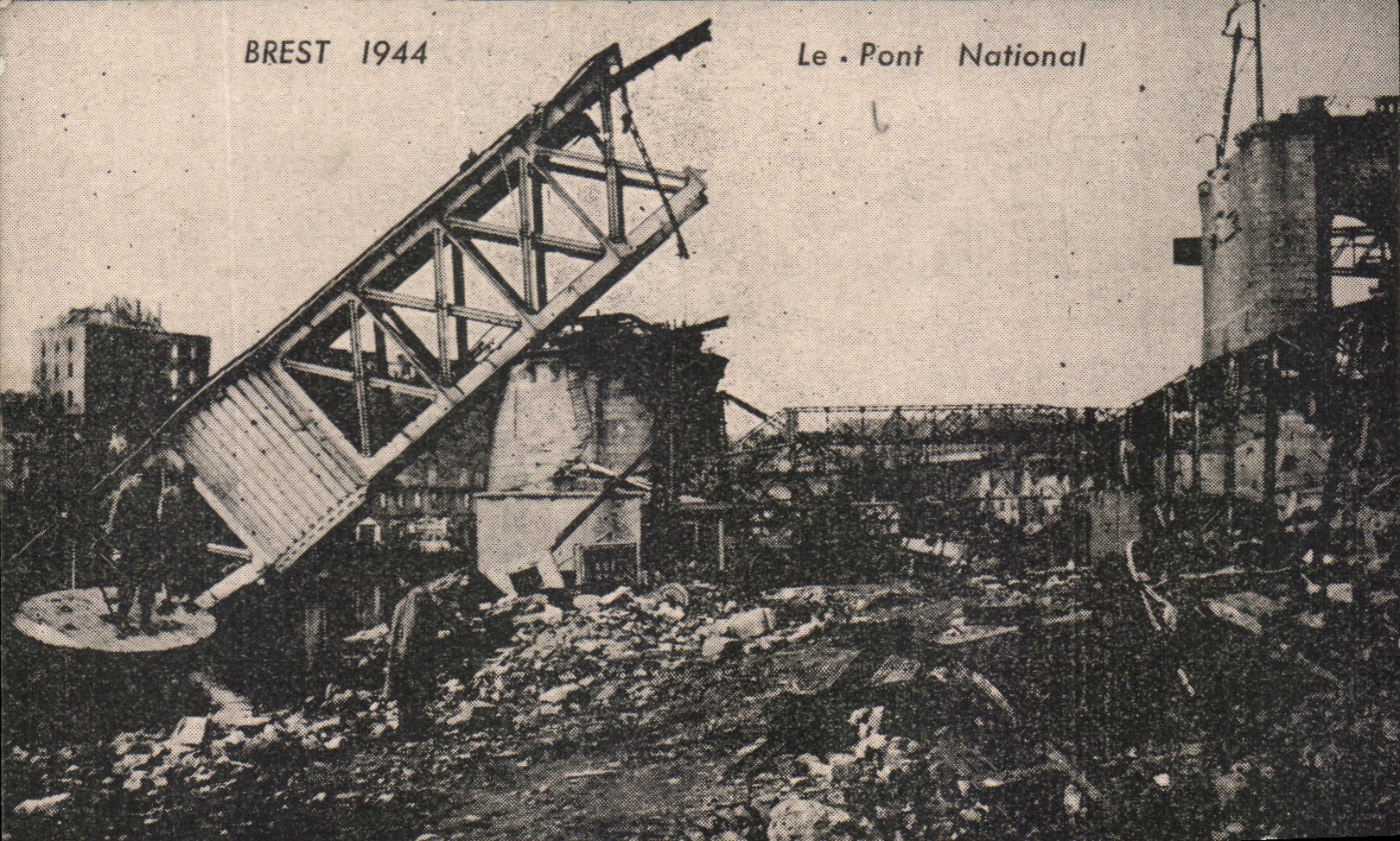 CPSM Brest 1944 Le Pont National Militaria