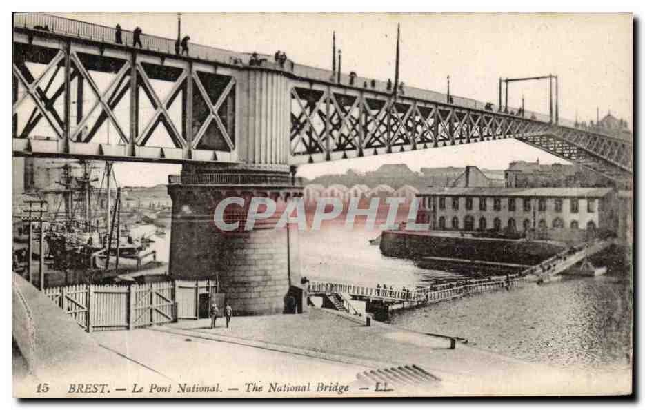 CPA Brest Le Pont National Bateaux