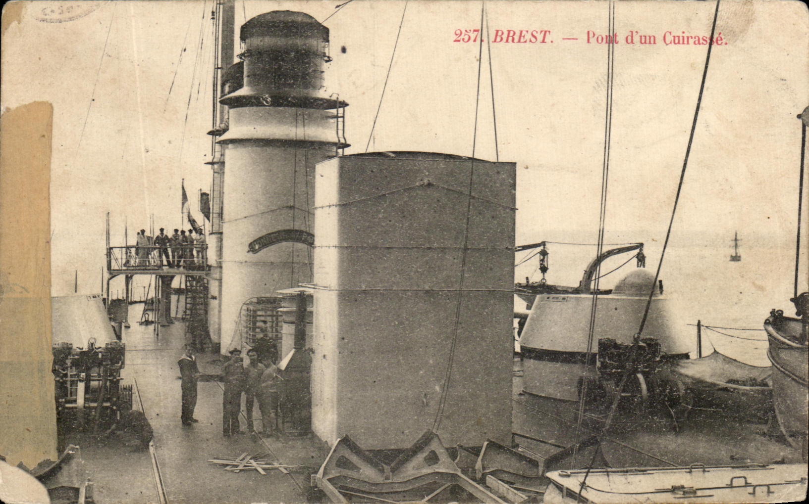 CPA Brest Pont D Un Cuirasse Bateau
