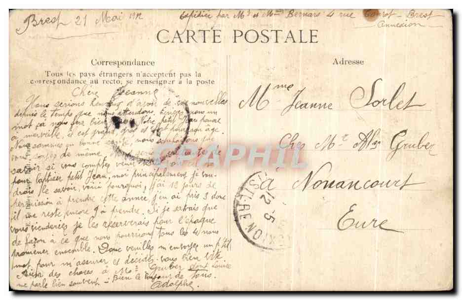 CPA Lancement du cuirasse Jean Bart en presence de M Delasse Ministre de la Marine  — Verso