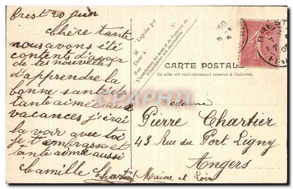 CPA Brest L Eglise Saint Louis  — Rückseite