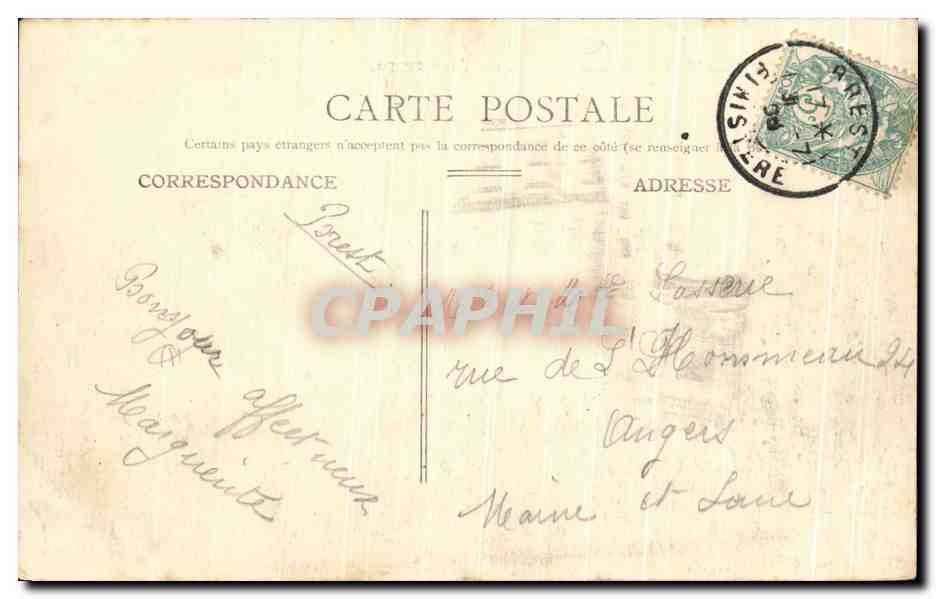 CPA Brest Vue Generale Du Port de Commerce — Rückseite