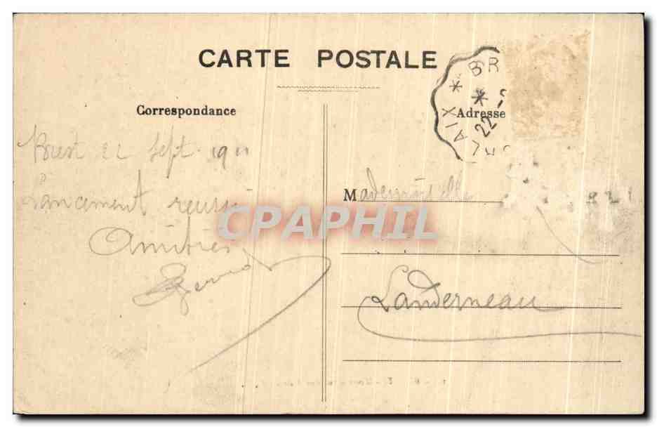 CPA Brest Monument des Morts Militaria — Rückseite