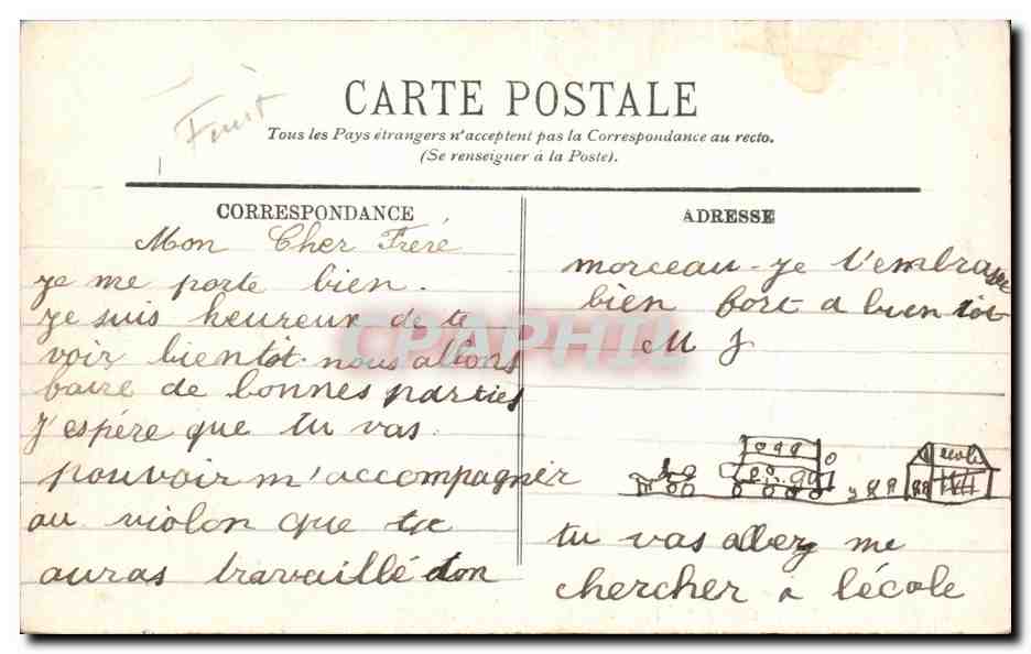 CPA Brest Port de Guerre Et La Ville Bateaux — Rückseite