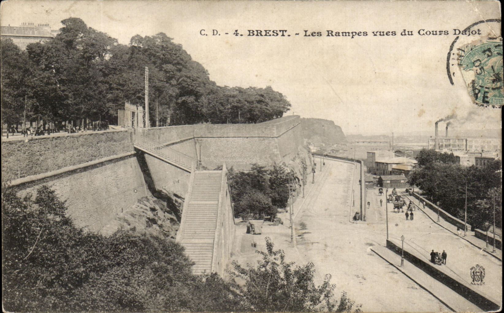 CPA Brest Les Remparts Vues Du Cours Dajot 