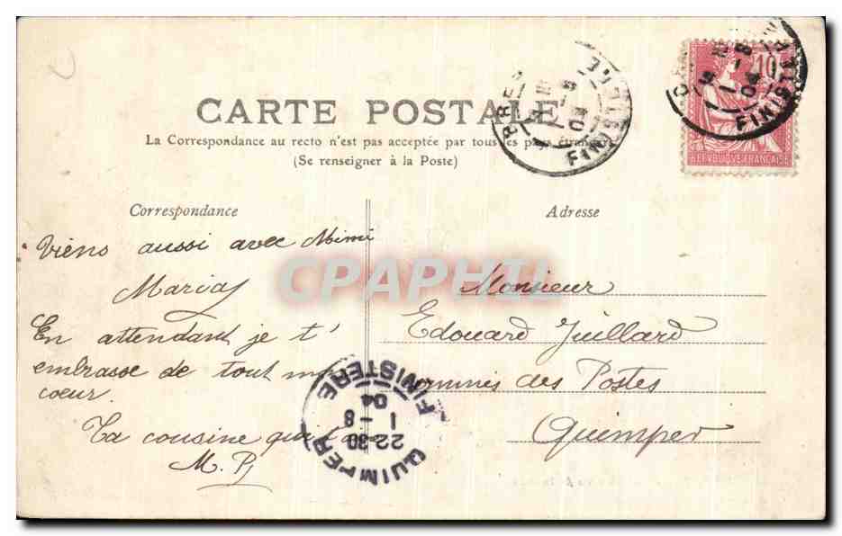 CPA Brest Le Chateau Vu De La Rade  — Rückseite
