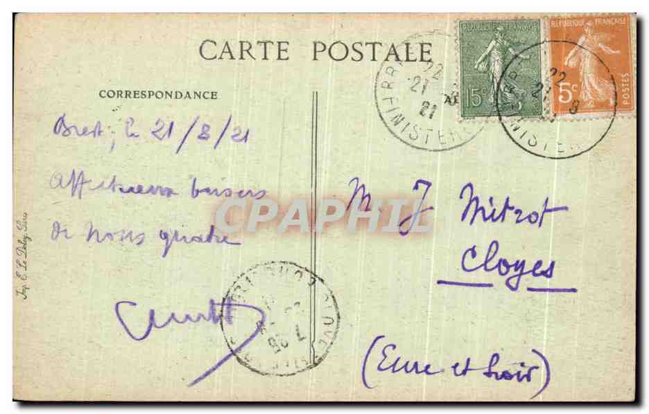 CPA Brest Vue sur L Arsenal Cote du chateau Bateau — Rückseite