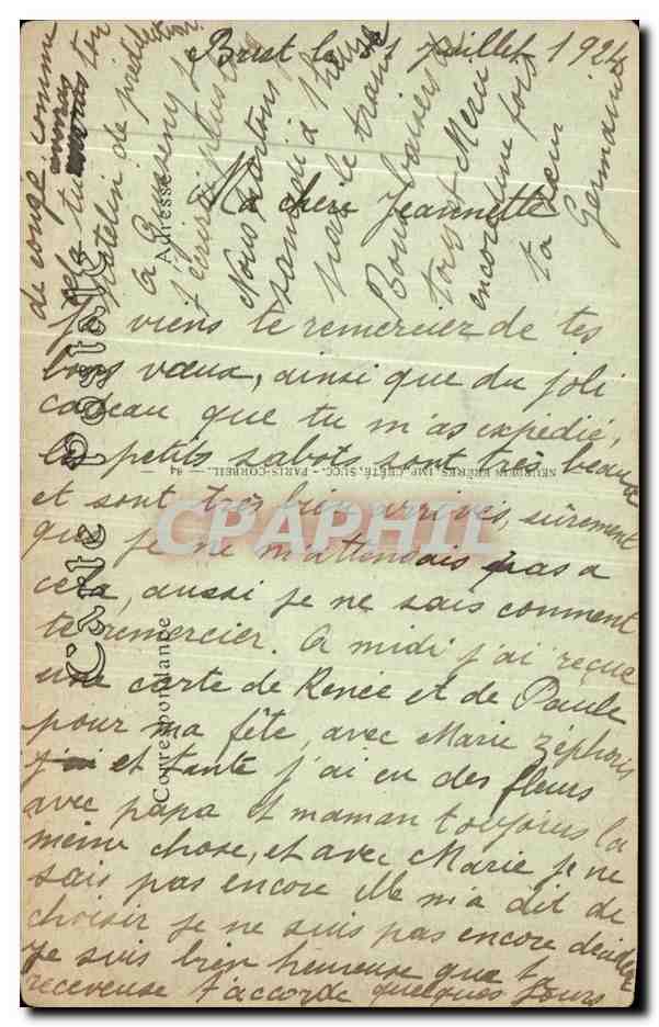 CPA Brest Le Jetee Un Jour de Tempete phare — Rückseite