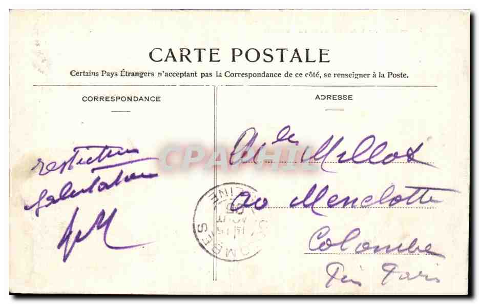CPA Brest Caserne D Infanterie Coloniale Militaria — Rückseite