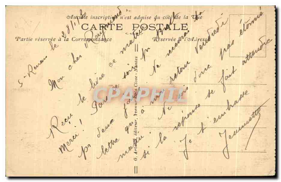 CPA Brest Vue DU Port De Commerce et De La Rade  — Rückseite