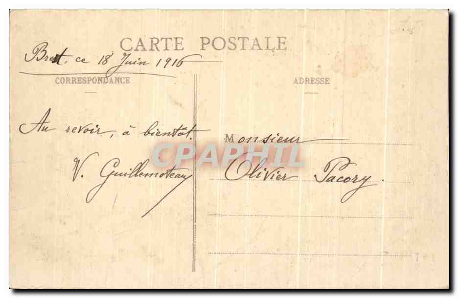 CPA Brest Barques de Peche Au Port De Commerce Bateaux — Rückseite
