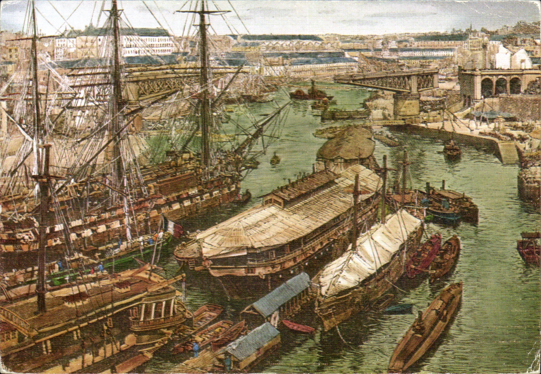 Moderne Ansichtskarte Brest Boote