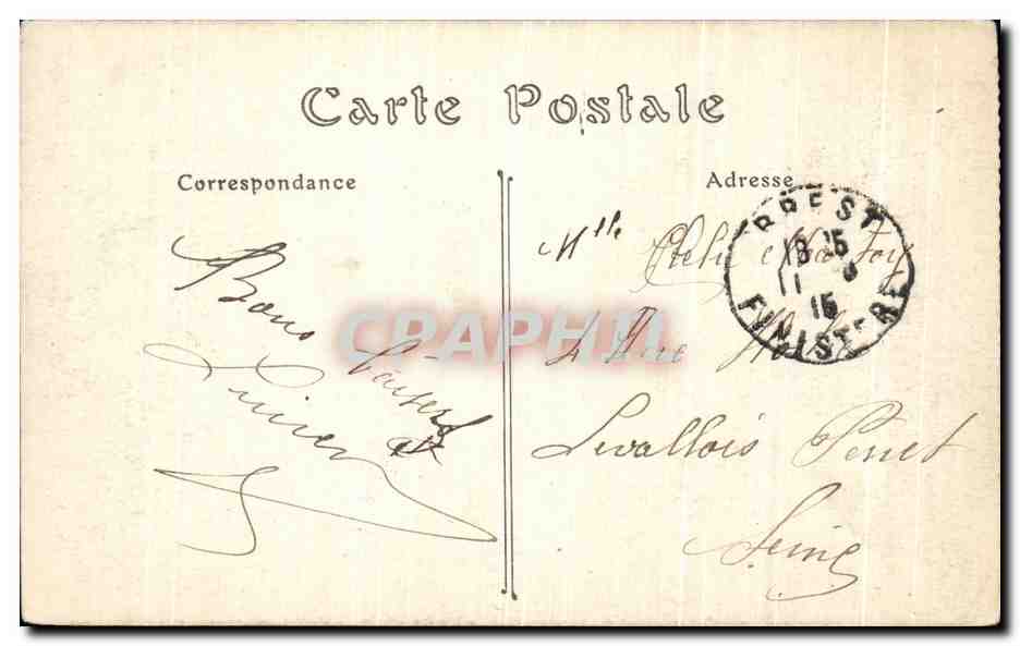 CPA Brest La Place Du Chateau Enfants — Rückseite
