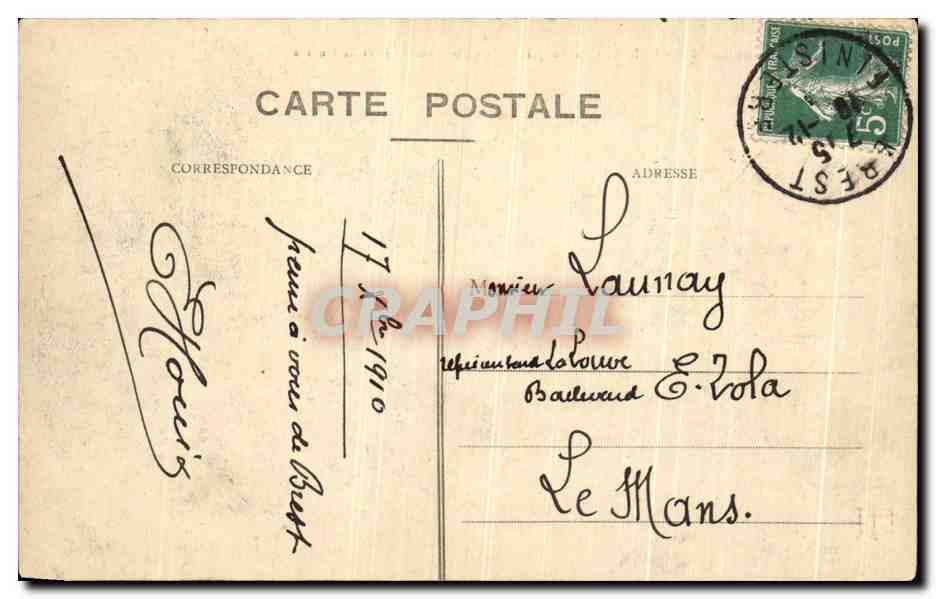 CPA Brest Le Pont Transbordeur Dans Le port de guerre Bateau — Rückseite