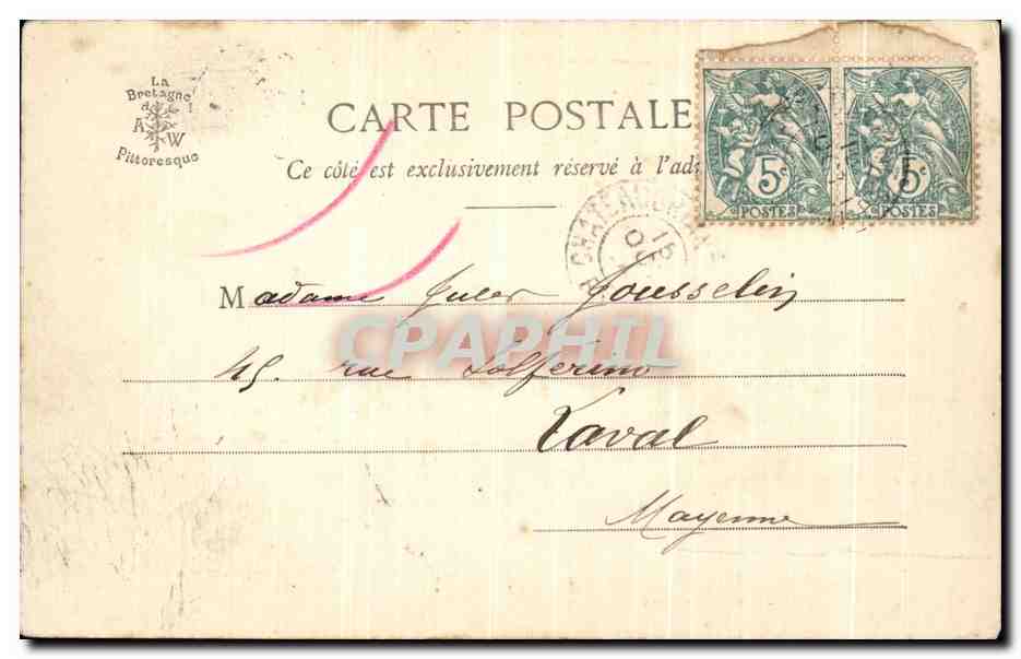 CPA Environs De Brest Phare du Portzic Plage de la maison blanche  — Rückseite