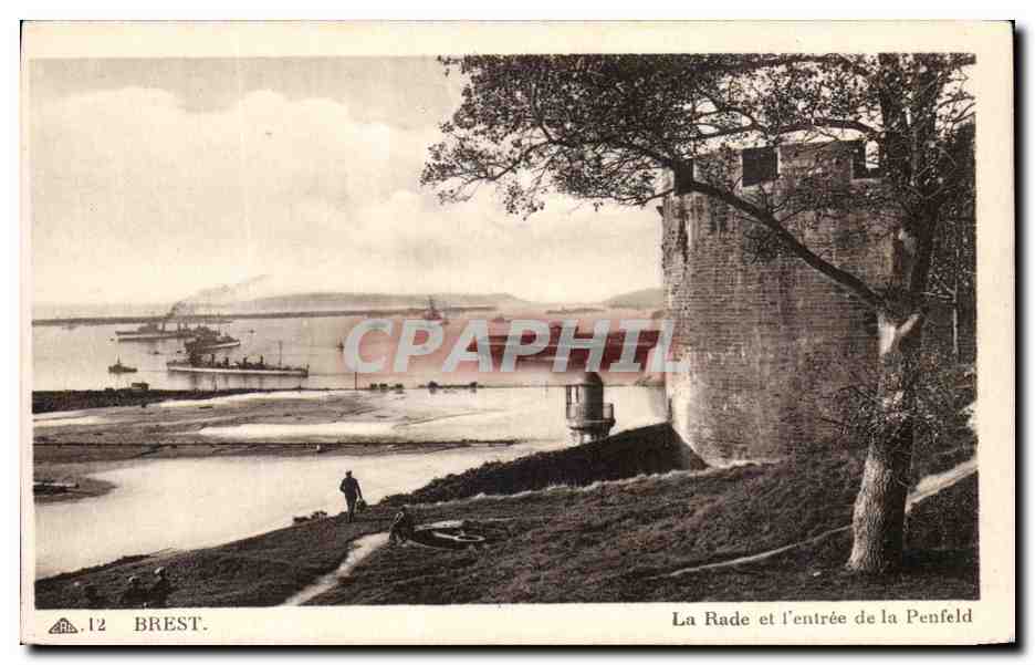 CPA Brest La Rade Et l Entree De La Penfeld