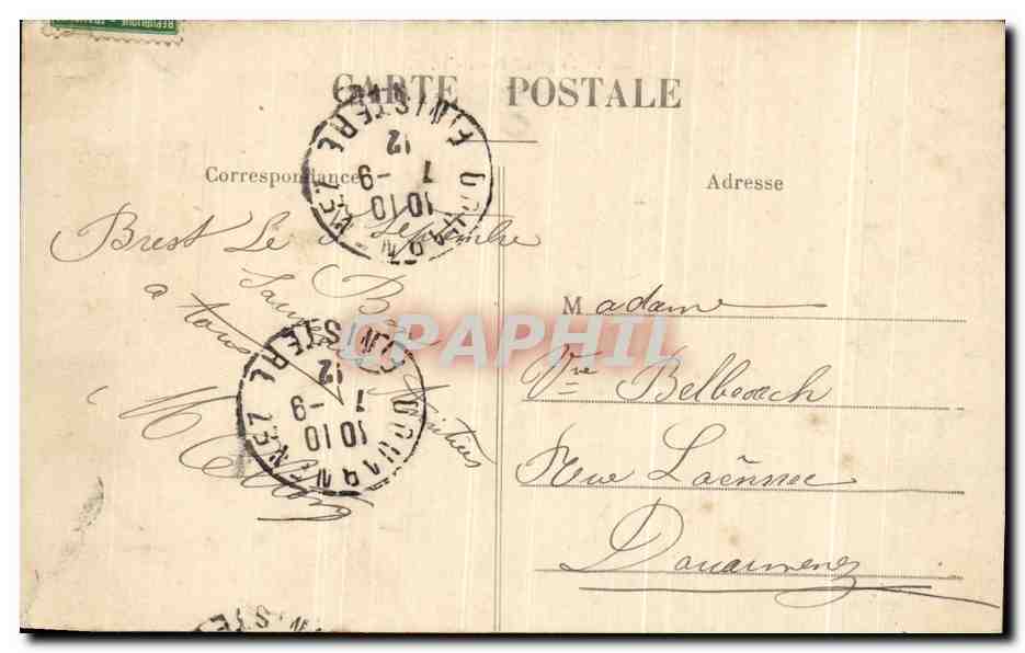 CPA Brest Le Grand Pont Bateaux — Rückseite