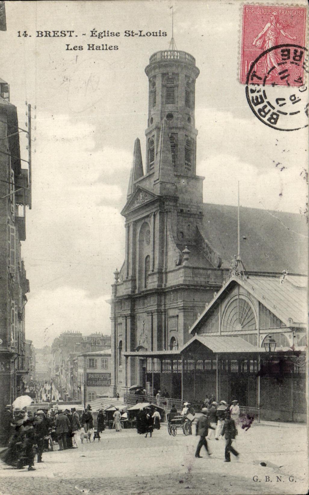 CPA Brest Eglise St Louis Les Halles