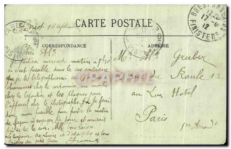 CPA Brest Le Port De Guerre de Ville Bateaux — Rückseite