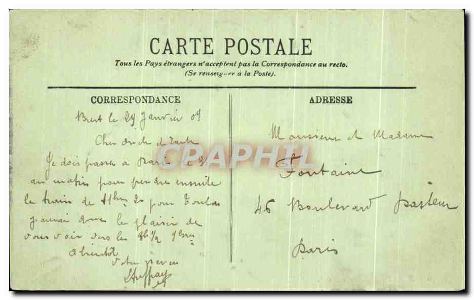 CPA Brest L Avant Port Bateaux — Rückseite