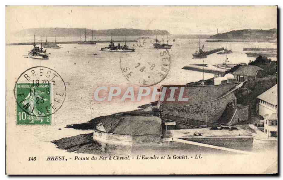 CPA Brest Pointe Du fer A Cheval L escadre et le goulet Bateaux