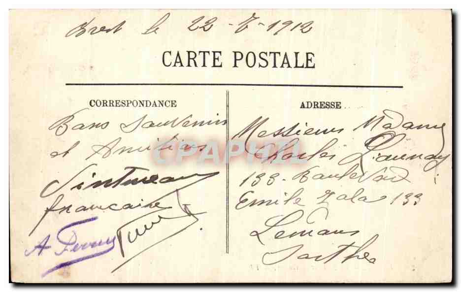 CPA Brest La Rade Et Le Goulet Bateaux — Rückseite