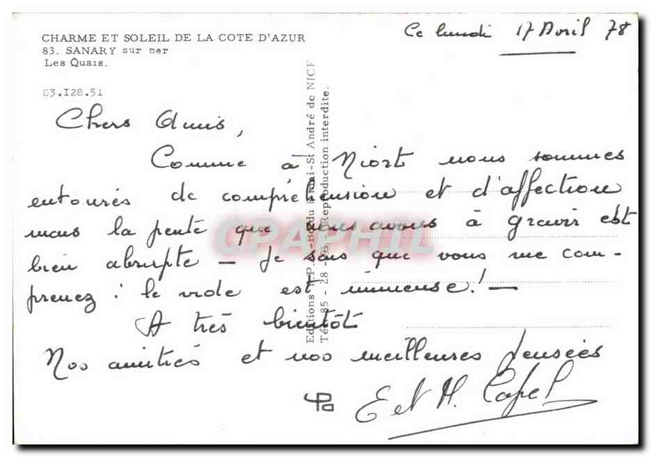 CPM Charme Et Soleil De La Cote D Azur Sanary Sur Der Les Quais — Verso