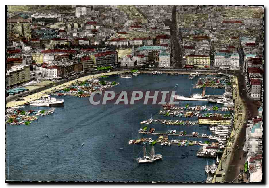 Vue aérienne du Vieux Port de Marseille — Société Éditions de France, 1954