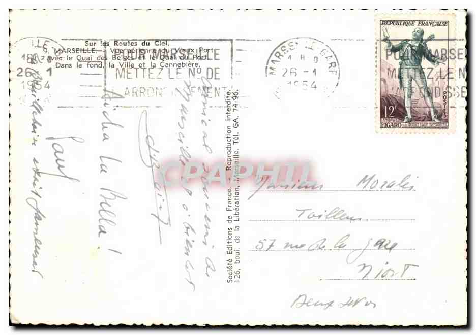 Vue aérienne du Vieux Port de Marseille — Société Éditions de France, 1954 — Reverso