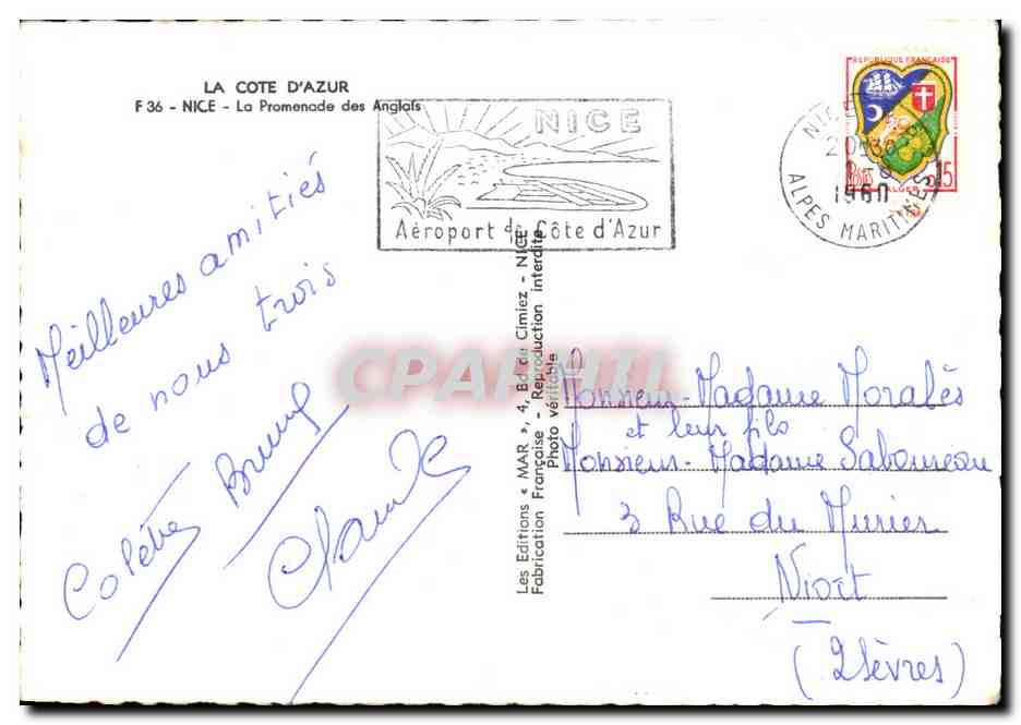 CPA Monte Carlo et Monaco Vue Generale — Rückseite