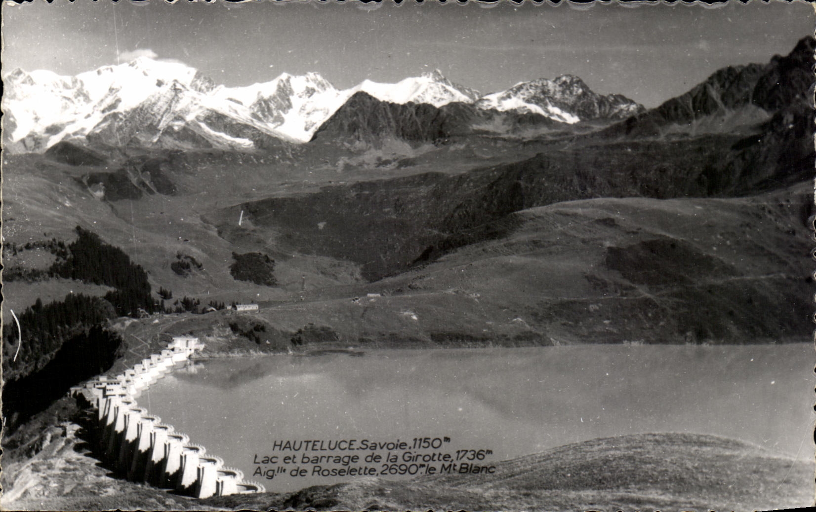 CPA Hauteluce Lac et barrage de la Girotte Aiguille de Roselette