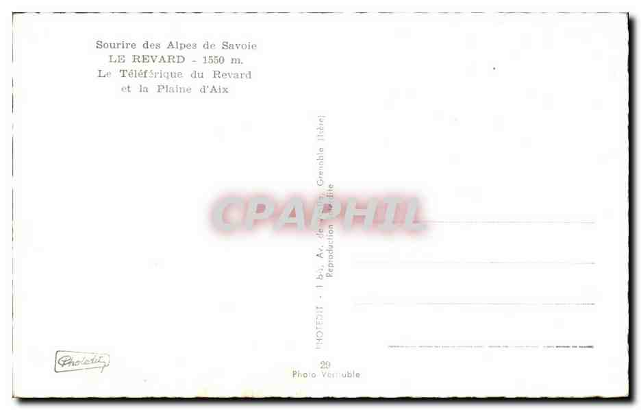 CPA Le Revard Sur Aix Le teleferique du Revard et la plaien d Aix  — Rückseite